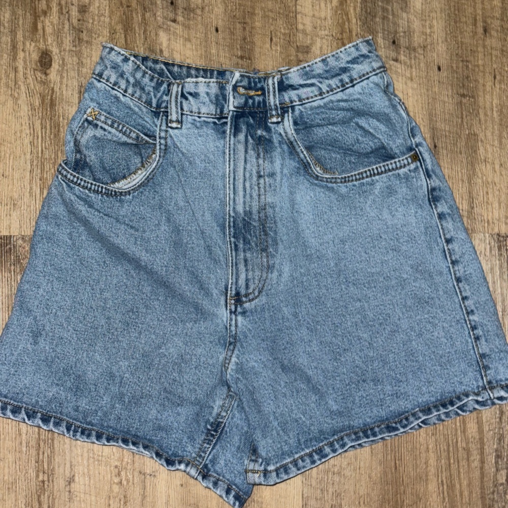 Zara High Waisted Mom Jean Shorts